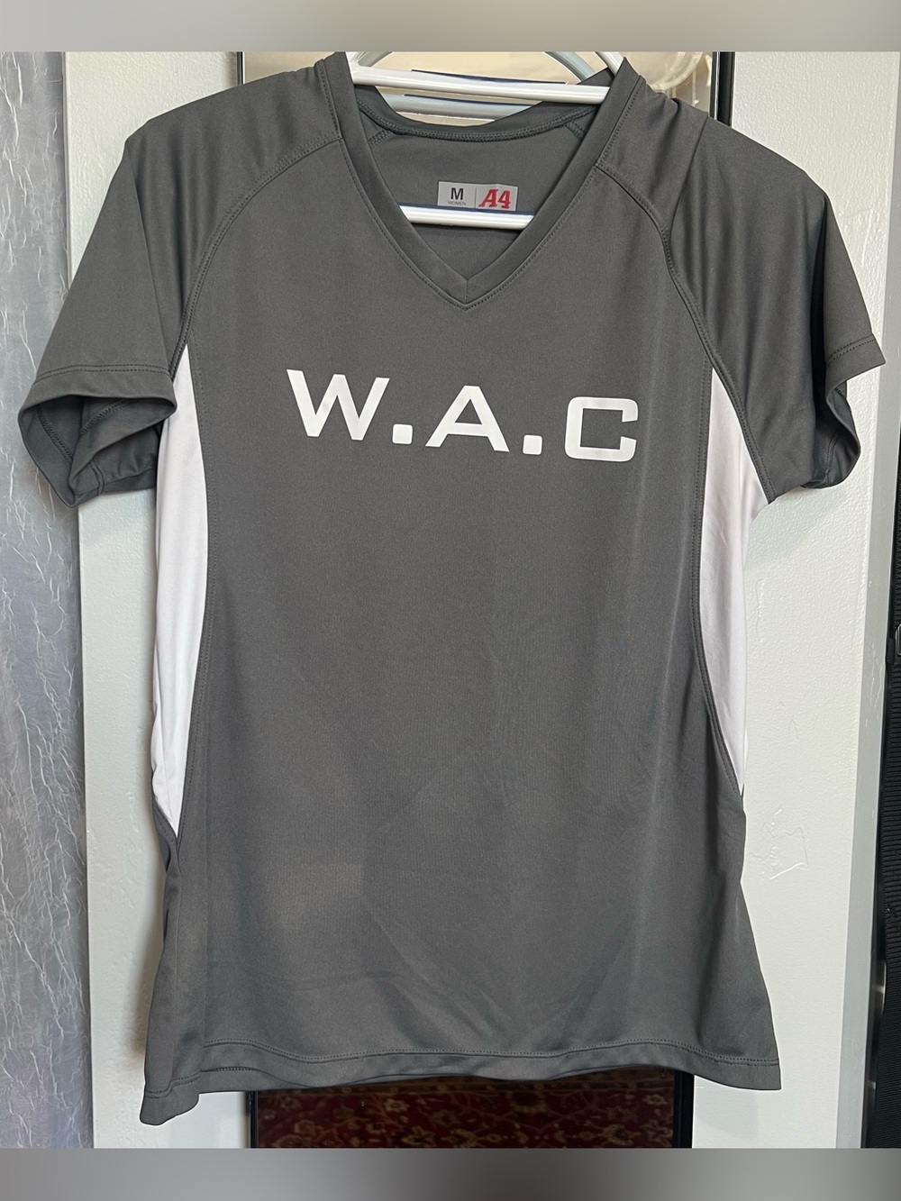 Women’s Gray Athletic V-Neck Shirt